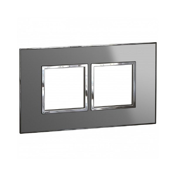 LEGRAND - Plate Arteor, BS, Square, 4 Modules, 2 Gang, Reflective Stainless Steel