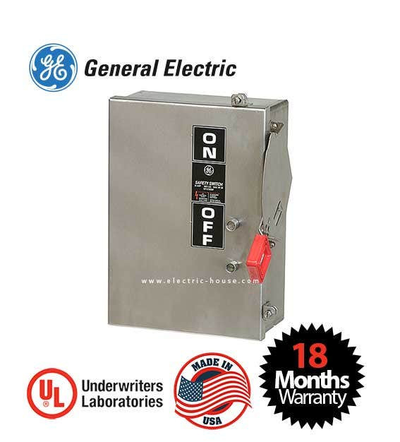 GENERAL ELECTRIC - Safety Switch, Non-Fusible 3 Poles 30A, 600V Nema 1