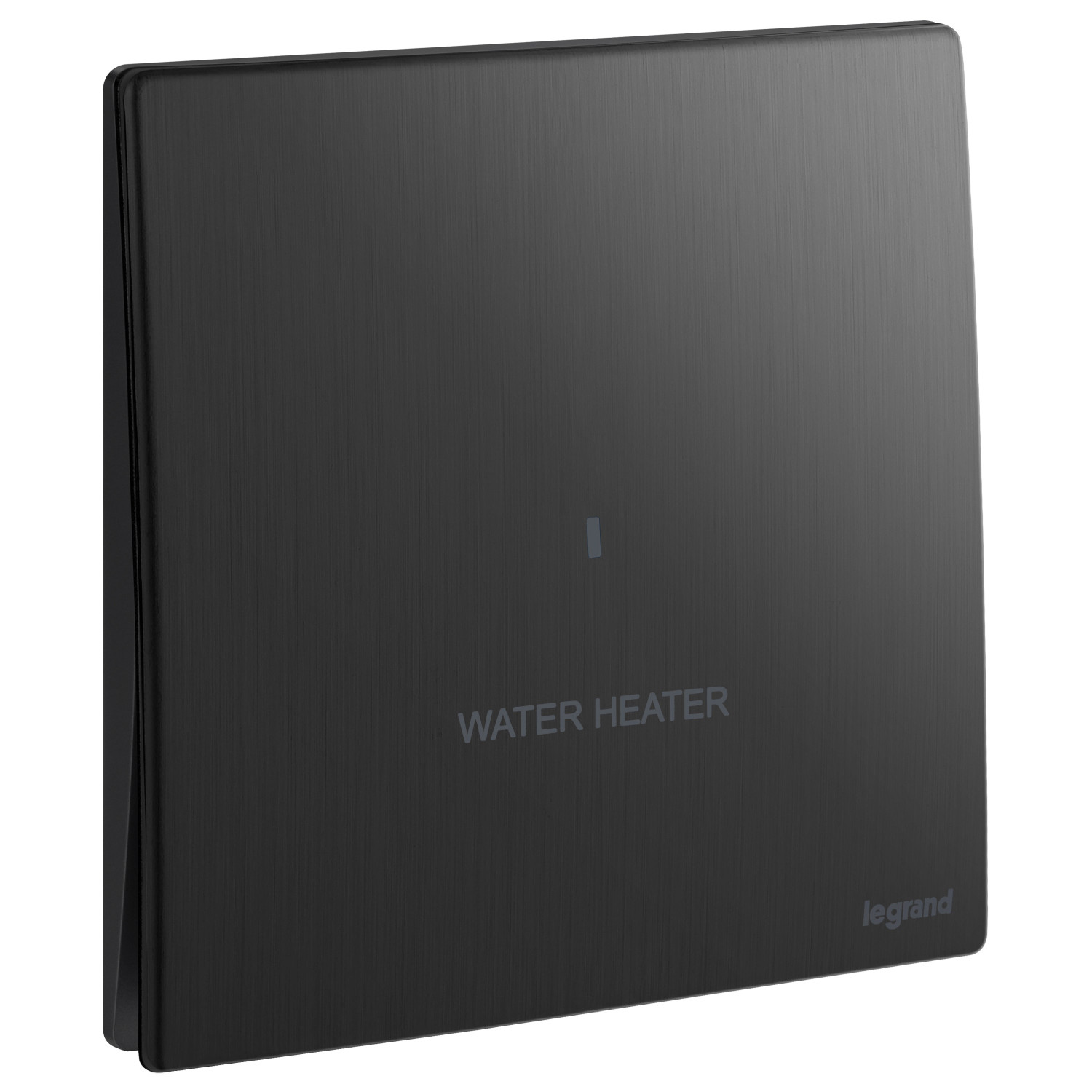 LEGRAND - Double Pole Switch Mallia, 1 Gang, 1 Way with LED Power Indicator and Water Heater Marking, 20 AX, 250 V~, Brushed Black