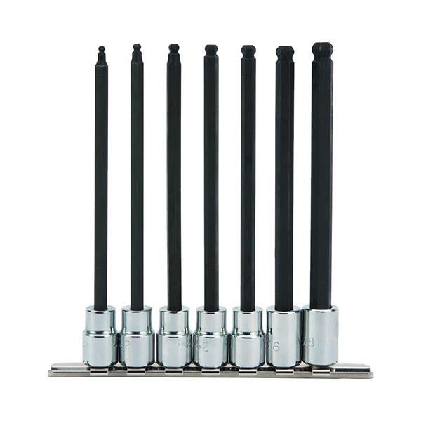 PROTO - 3/8" Drive Ball Style Extra Long Hex Bit Set, 7 Pieces
