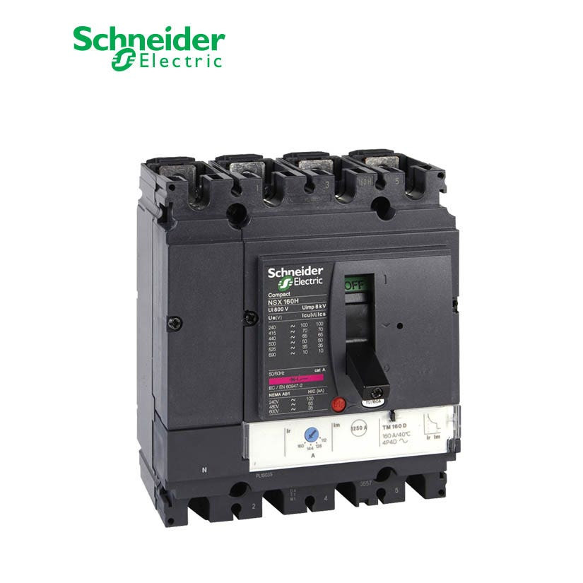 SCHNEIDER - MCCB Breaker, ComPact NSX160N, 4P 4d, 50kA at 415 VAC, TMD Trip Unit 80A