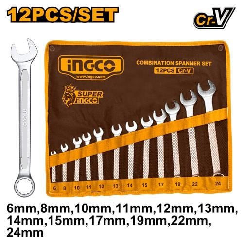12pcs combination spanner 6-24mm طقم مفاتيح ناحية وناحية 12 قطعة