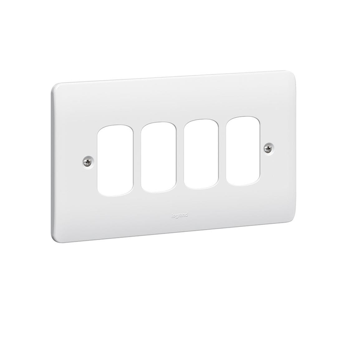 LEGRAND - Plate 2G, 4 Separated Aparture Mod, Grid Wpl 