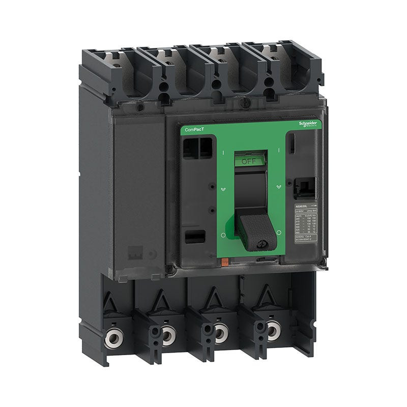 SCHNEIDER - MCCB Breaker Basic Frame, ComPacT NSX400N, 400A, 4P, 50kA at 415VAC 50/60 Hz, w/o Trip Unit