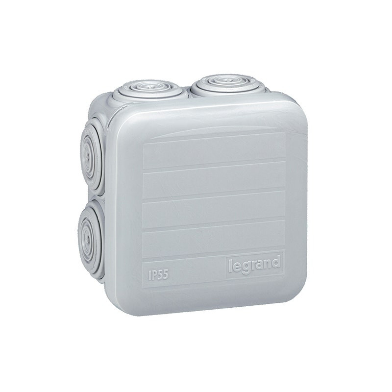 LEGRAND - Junction Box Plexo, 7 Glands, Square, 65x65x40mm, Grey