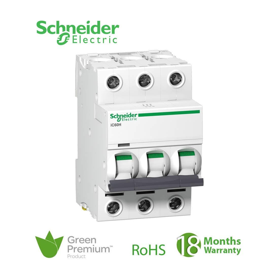 SCHNEIDER - MCB Breaker, Acti9 iC60H, 3P, 20A, C curve 
