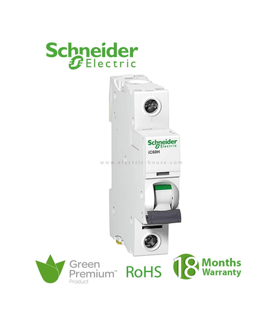 SCHNEIDER - RCBO Breaker, Acti9 iC60H, Earth Leakage, 1P + Ns, C curve, 25A, 30mA, 240 V
