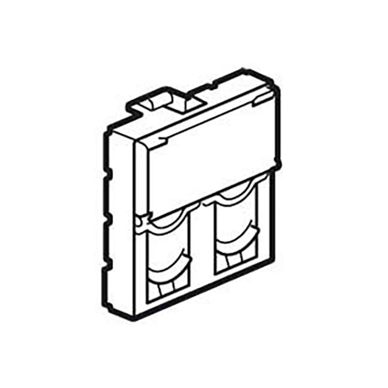 LEGRAND - Adaptor for RJ45, Mosaic, for Double Keystone Connectors, 2 Modules, Magnesium