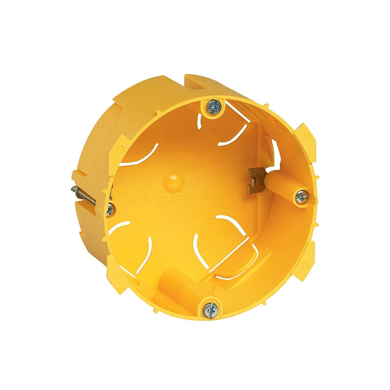 LEGRAND - Flush Mounting Box Batibox, 1 Gang, for 20A/32A Sockets, Ø85mm, Depth 50mm, Screw Fixing, Drywall