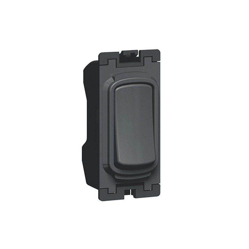 LEGRAND - Double Pole Switch Grid Module Synergy, Push to Make, 20AX, 250V~, Anthracite