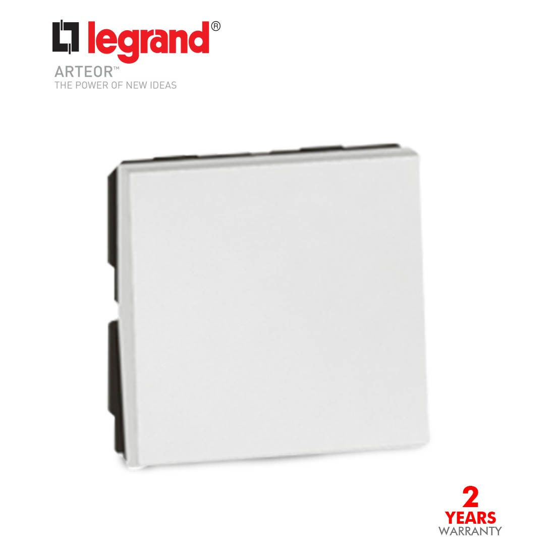 LEGRAND - 1-Way Push-Button Arteor, 2 Modules, White