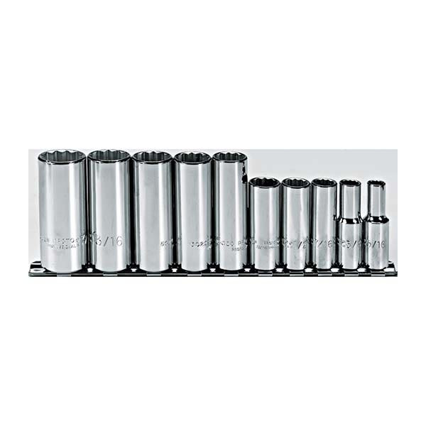 PROTO - 3/8" Drive Deep Socket Set, 10 Pieces, 12 Point
