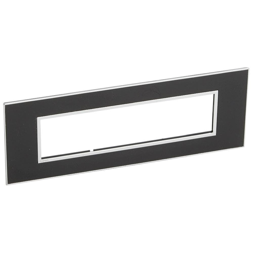 LEGRAND - Plate 8Mod w/ Support Frame BS, Mirror Black Arteor