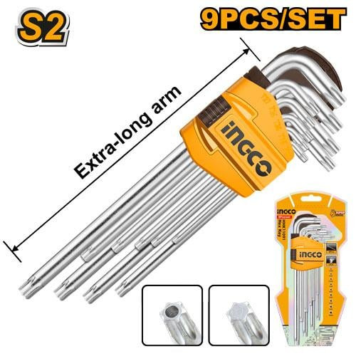 9pcs Torx Key Set extra long armطقم الانكية 9 قطع مشرنف طويل