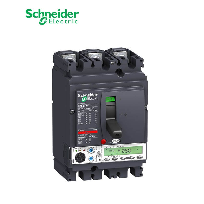 شنايدر - قاطع رئيسي 160 أمبير - ComPact NSX250F, 3P 3d, 36kA at 415 VAC, MicroLogic 5.2A Trip Unit 160A
