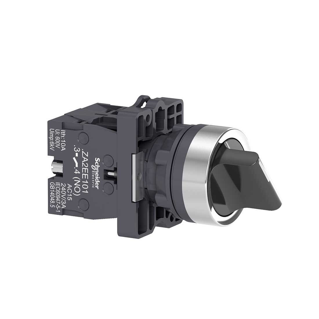 SCHNEIDER - Selector Switch, ˜22, Standard Handle, 3 Positions, 2No