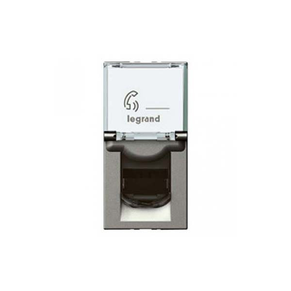 LEGRAND - Telephone Socket Arteor, for British Telecom, Single Secondary, 1 Module, Magnesium
