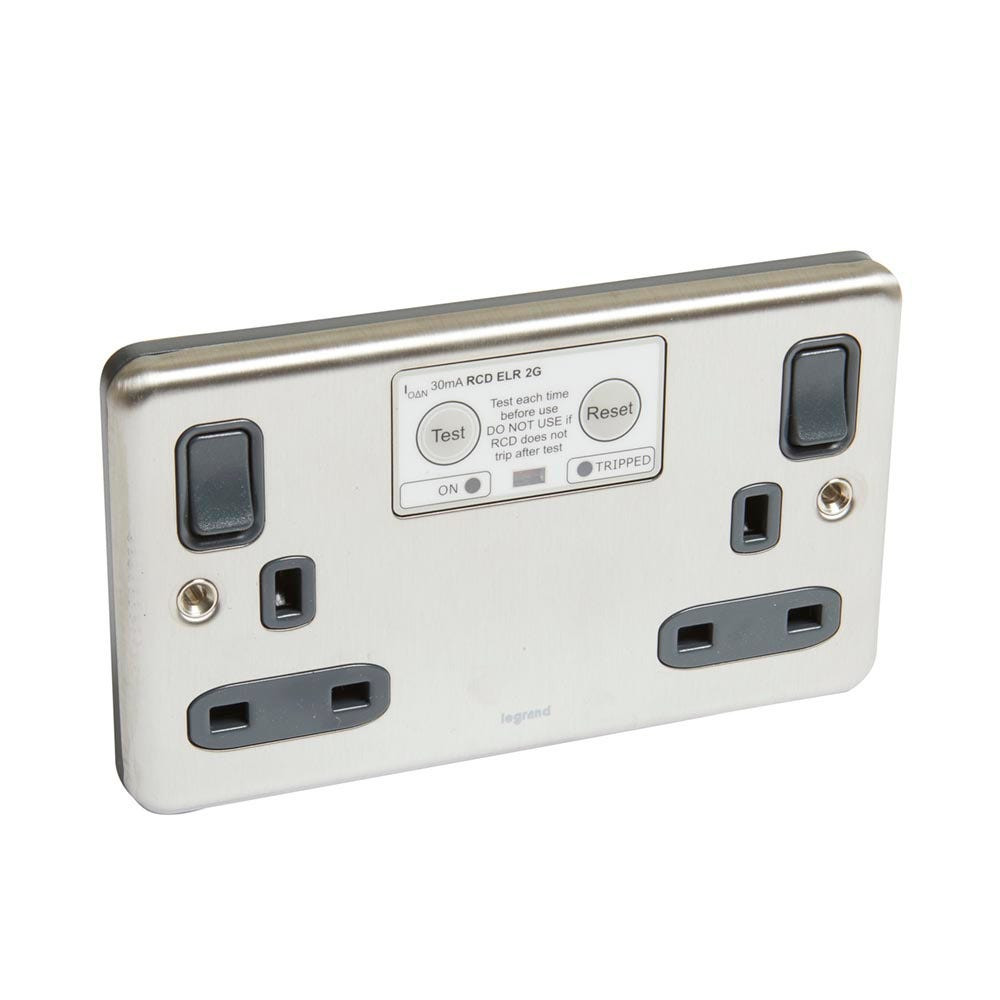 LEGRAND - British Standard RCD Synergy -Elr Double Pole 30 mA 2 Gang -13 A -250 V~