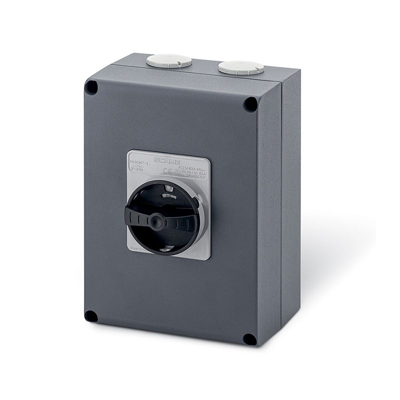 SCAME - Enclosed Switch Disconnector, 32A, 8P, IP66, 150x210x107mm, Y3 IK10, General Grey/Black