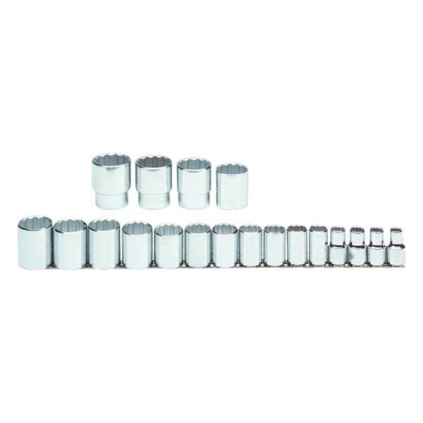 PROTO - 1/2" Drive Socket Set, 19 Pieces, 12 Point