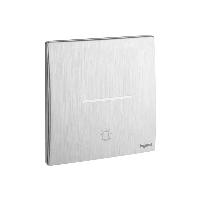 LEGRAND - Push Button Mallia Senses, DND/MUR/BELL, 1 Gang, Brushed Aluminium