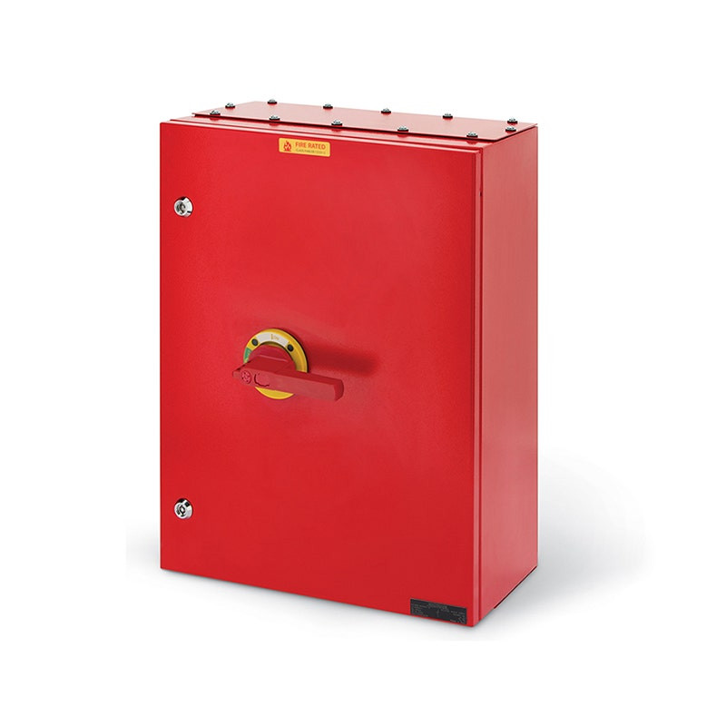 SCAME - Enclosed Switch Disconnector, 200A, 3P, IP65, 300x500x200mm, K2 IK10, Emergency Yellow/Red, Fire Rated F200