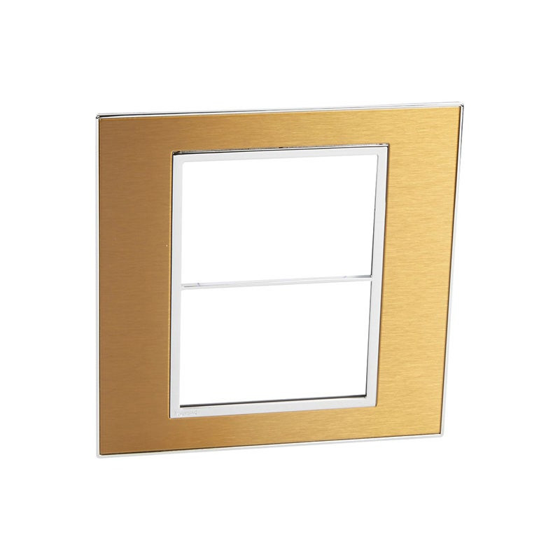 LEGRAND - Plate Arteor, US, 2x3 Modules, Square, 4''x4'', Gold Brass
