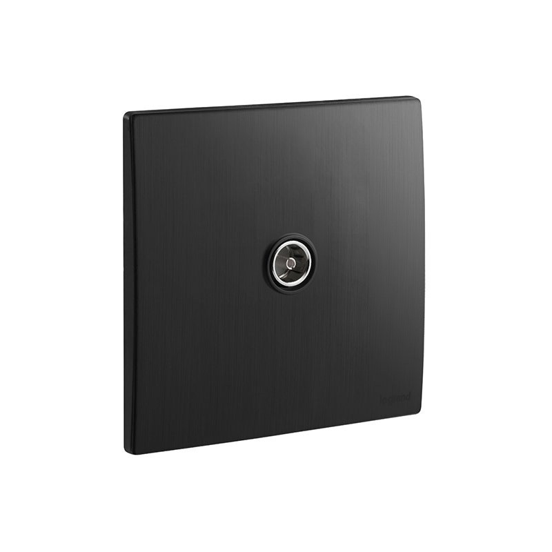 LEGRAND - Male Terminal TV Socket Outlet Mallia Senses, 1 Gang, Brushed Black