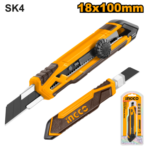 Snap-off blade knife SK5 18*100mm With round push buttonمشرط يد سحب دائري مع مخزن داخلي ل5 شفرات