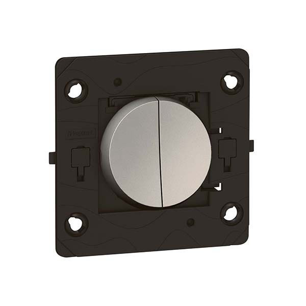 LEGRAND - 2-Way Switch Arteor, 2 Gang, 20A, Round, Magnesium