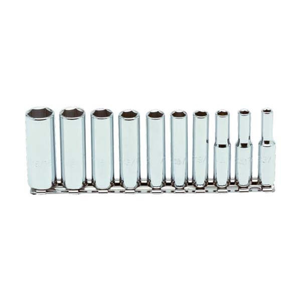 PROTO - 1/4" Drive Deep Socket Set, 10 Pieces, 6 Point