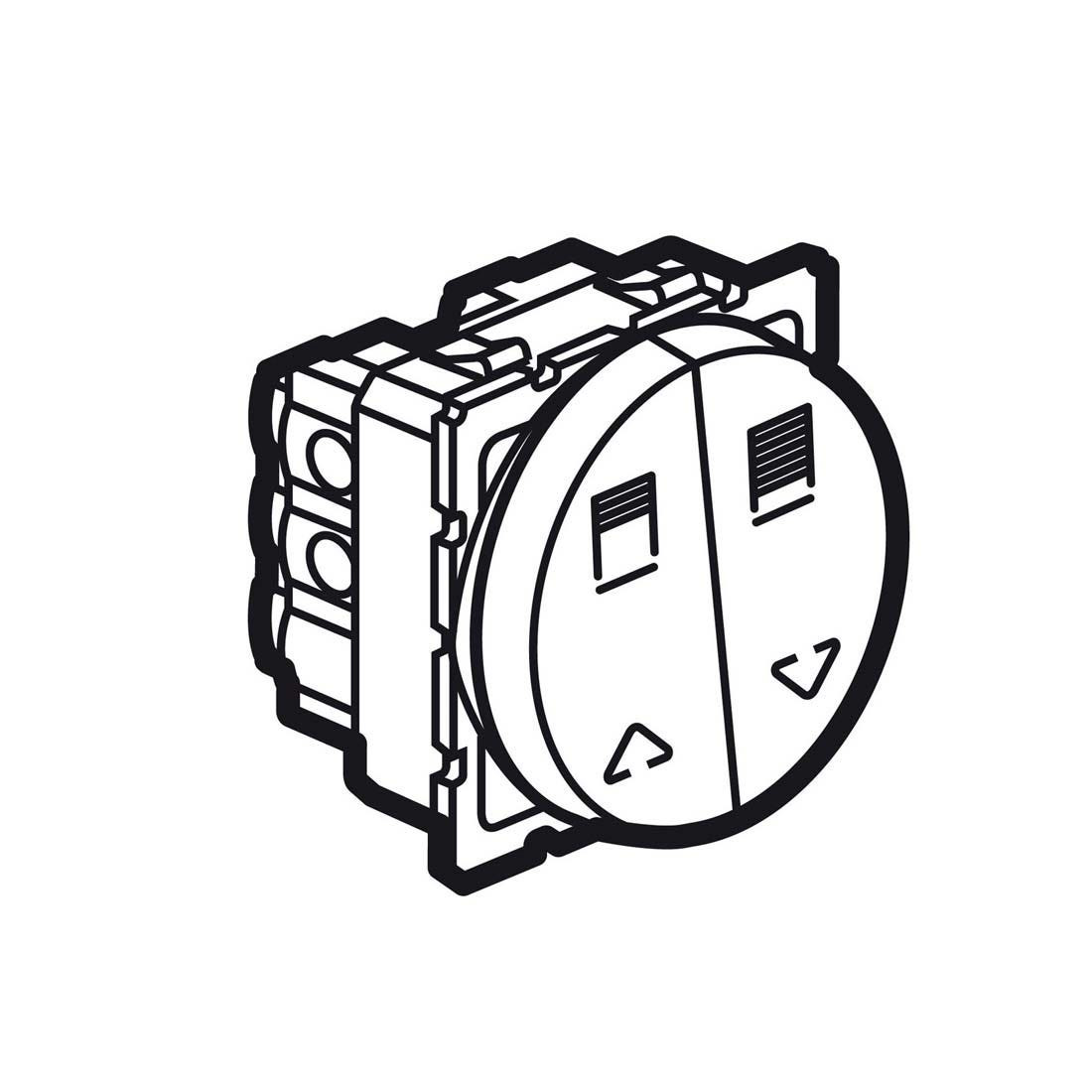 LEGRAND - Double Switch for Electric Roller Blinds Control Arteor, 10 A -2 Round Modules, Magnesium