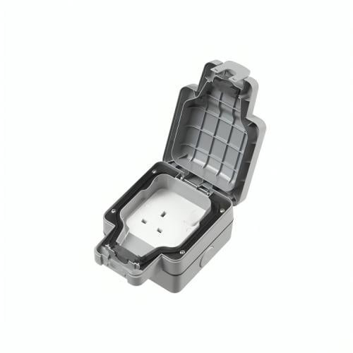 Single socket 13 amp with switch - dust and water resistant from MK