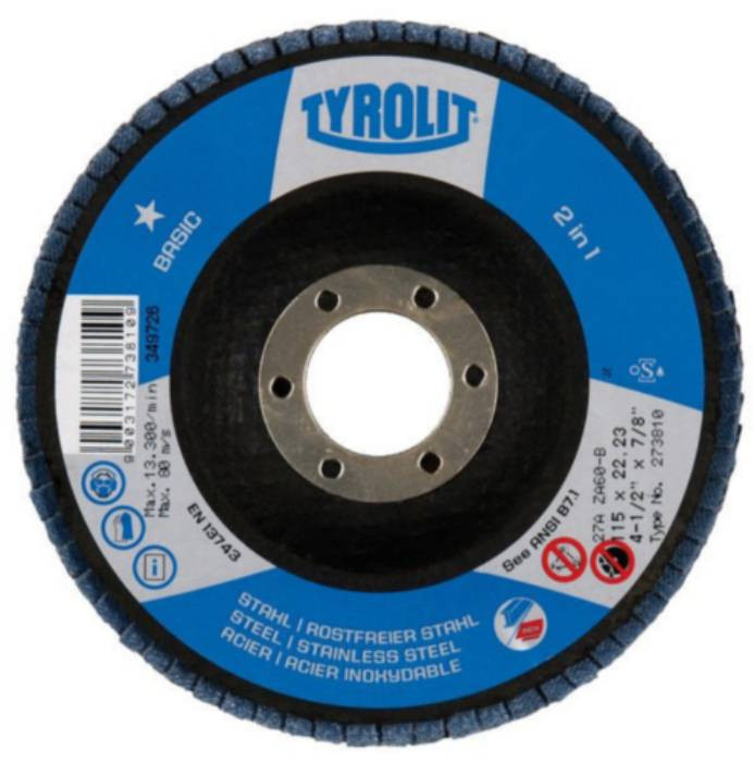 27A Flap Disc 115x22,23, Grit ZA60-B