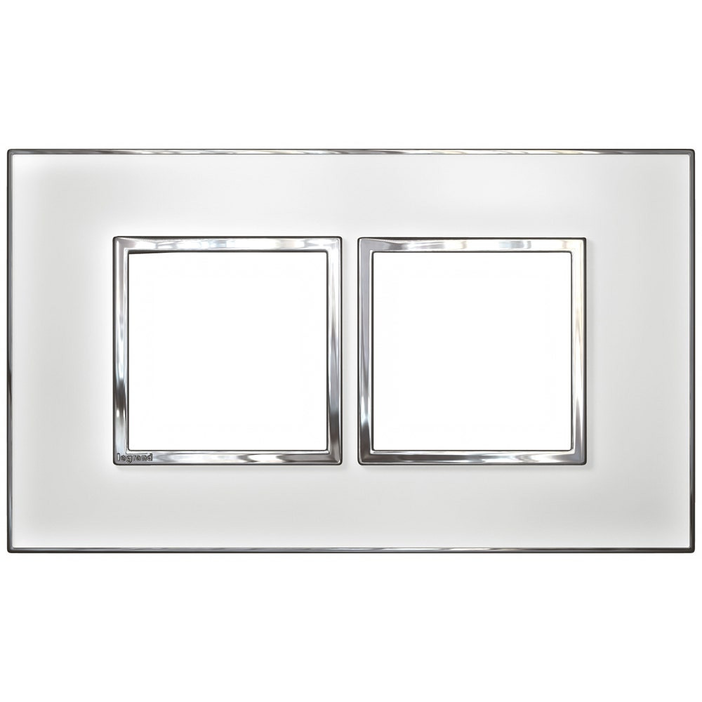 LEGRAND - Plate 2G 4Mod Sqr BS, Mirror White Arteor