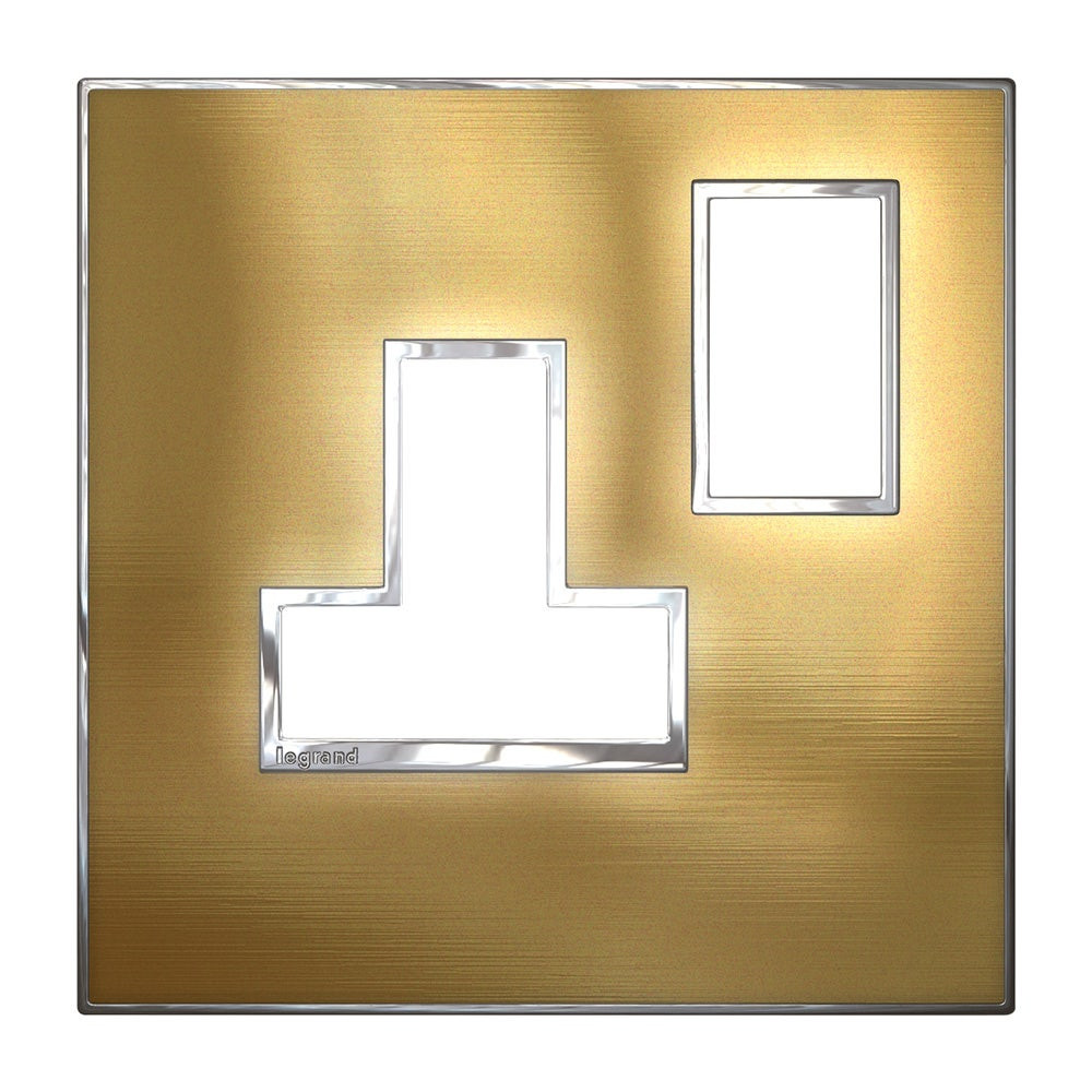 LEGRAND - Plate for SWD Socket 1G Sqr BS, Gold Brass Arteor