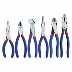 Plier Set, 6 Pliers, Std Cushion Grip, Manual, Pouch, 6 - 9 inch Pliers Range