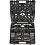Tap and Die Set, 110 Pieces, #4-40 Min, Tap Thread Size, M18 Max, Tap Thread Size