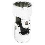 Flex Socket, 1/2 inch Drive Size, 1/2 inch Socket Size, 12-Point, Alloy Steel, Chrome Finish