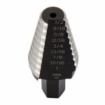 Step Drill Bit, High Speed Steel, Black Oxide, 9/16 in to 1 in Size Range - Image 2