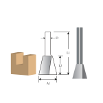 Accessories, Router Bits, Dovetail Bit(2 Flute), 8mm