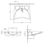 ⁦مغسلة معلقة - هانديكاب⁩ - الصورة ⁦3⁩