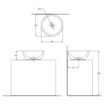 BODOR 800 Wash Basin 44 cm - White - Image 2