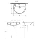 FLORA Wash Basin with Pedestal - White - Image 3