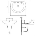NOOR Wash Basin with Pedestal - Image 3