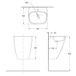 ⁦مغسلة معلقة أوركس - صنف أ⁩ - الصورة ⁦2⁩