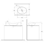 TYPE-F Over Counter Top Wash Basin - Oval Shape - OFF WHITE - Image 2