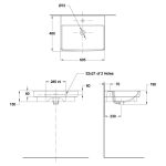 ⁦حوض مغسلة 60 سم  فوق الرف - موديل ز⁩ - الصورة ⁦3⁩