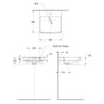 TYPE-G Over Counter Top Wash Basin 48cm - OFF WHITE - Image 3