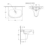 ⁦مغسلة معلقة - موديل د⁩ - الصورة ⁦2⁩